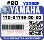 17D-21749-00-00 YAMAHA YZ250F