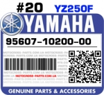95607-10200-00 YAMAHA YZ250F