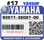 93511-32027-00 YAMAHA YZ250F